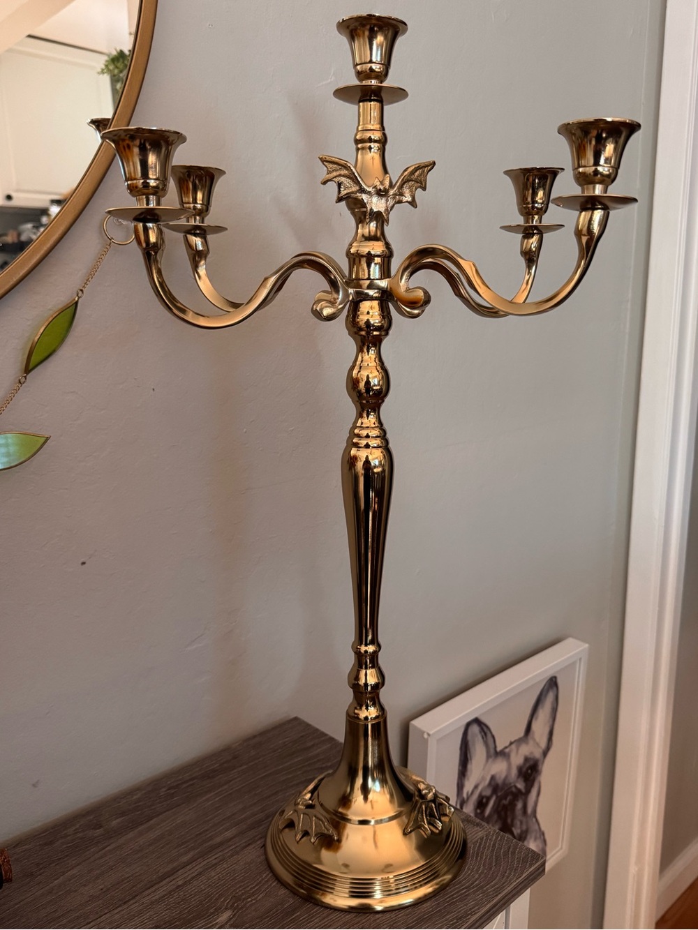 Viral Martha Stewart gold bat Metal 5-Arm Candelabra